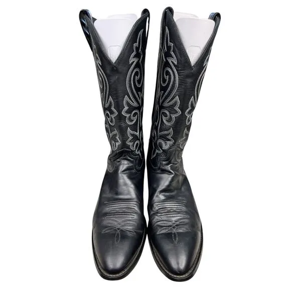 Justin Men’s Black Leather Narrow Western Cowboy Boot Size US 13 B