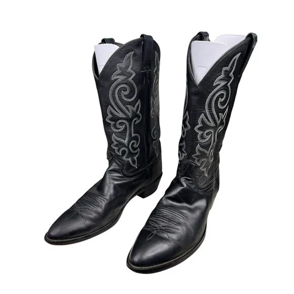 Justin Men’s Black Leather Narrow Western Cowboy Boot Size US 13 B