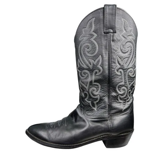 Justin Men’s Black Leather Narrow Western Cowboy Boot Size US 13 B