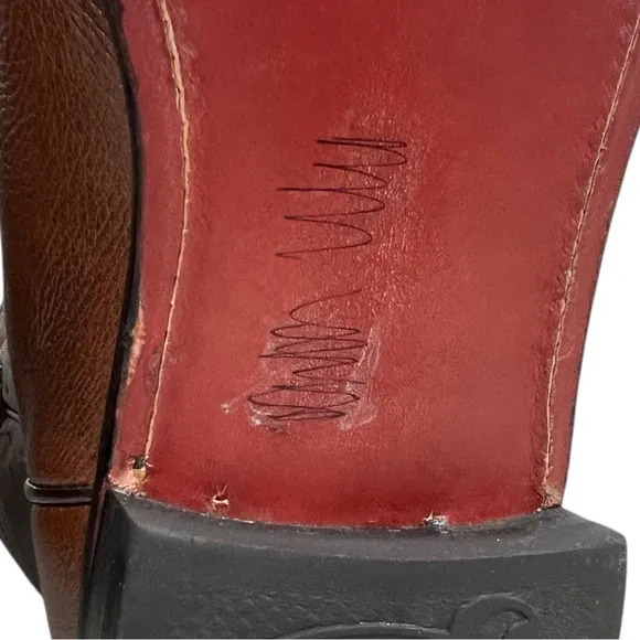 Justin Mens Classic Roper Boots 3714 Brown Size 9 C Made In Mexico Leather