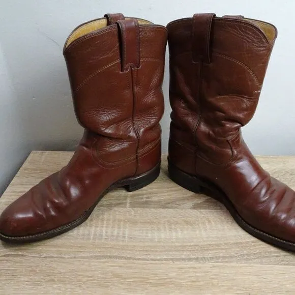 Justin 3802 Men Roper Boots Size 7 1/2C Made In the USA