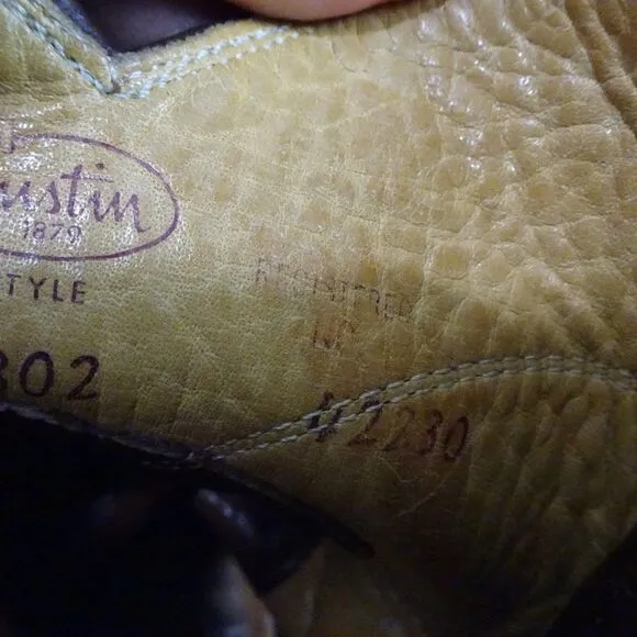 Justin 3802 Men Roper Boots Size 7 1/2C Made In the USA