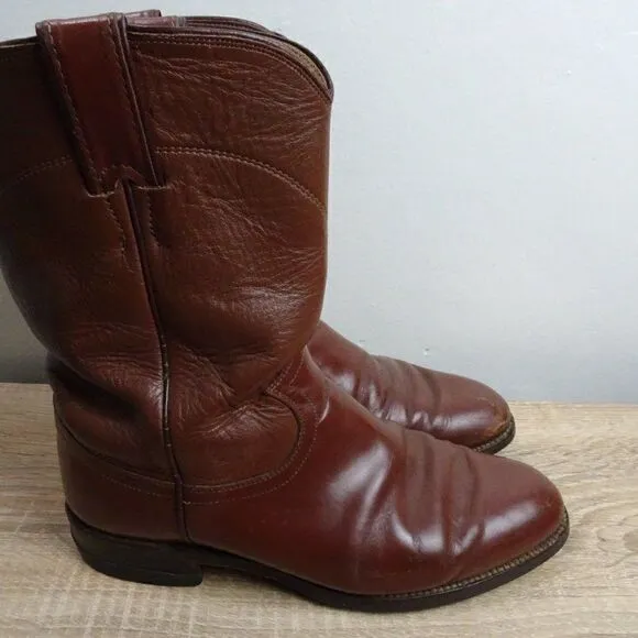Justin 3802 Men Roper Boots Size 7 1/2C Made In the USA