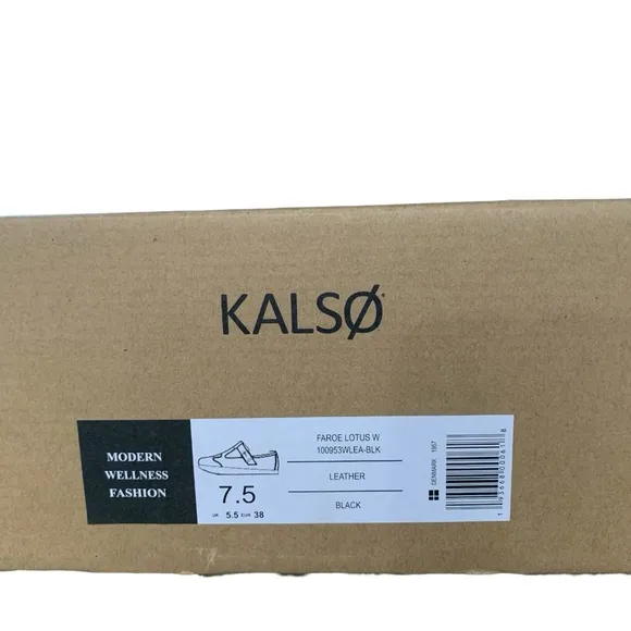 Kalso Earth Shoes Faroe Lotus Black Leather Buckle Shoes 7.5