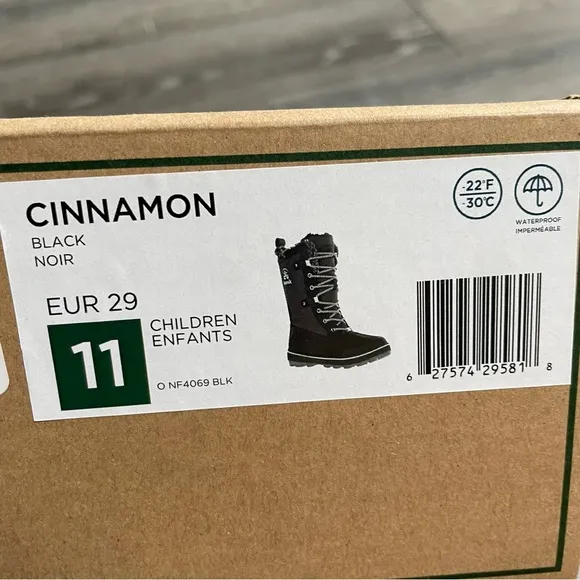Kamik kids snow boots winter insulated waterproof cinnamon size 11 NEW