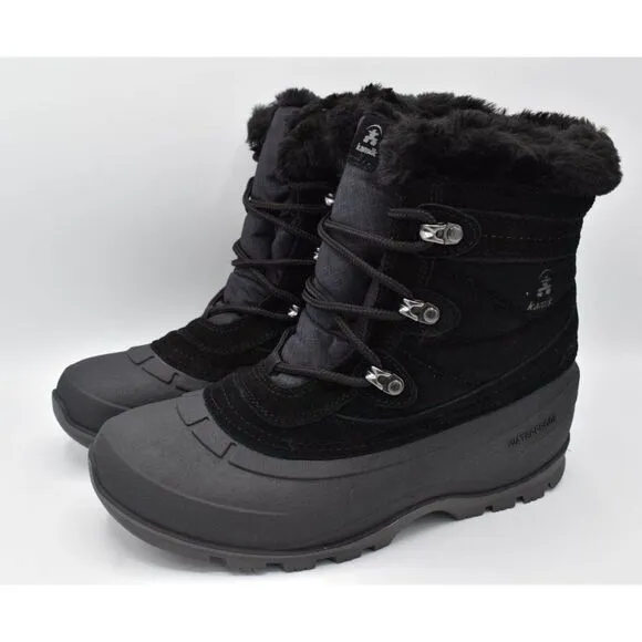 Kamik Womens Size 9 Snowbound Black Waterproof Insulated Suede Winter Pac Boots