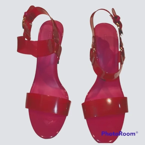 KARL LAGERFELD PARIS Cieone Clear Vinyl Ankle Strap Dress Sandals