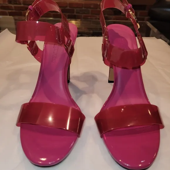 KARL LAGERFELD PARIS Cieone Clear Vinyl Ankle Strap Dress Sandals