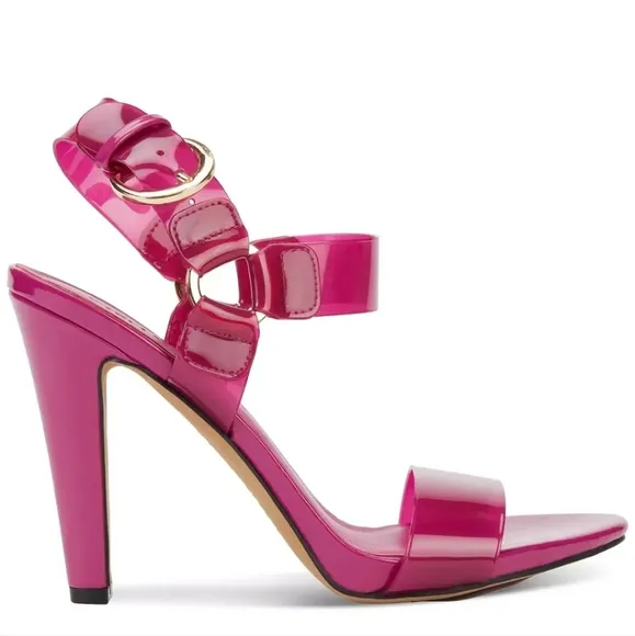 KARL LAGERFELD PARIS Cieone Clear Vinyl Ankle Strap Dress Sandals