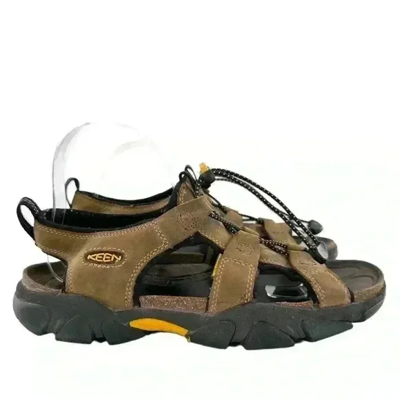 Keen mens sandals 9.5 40 brown nubuck leather outdoors walking gorpcore hiking