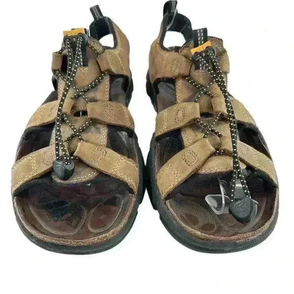 Keen mens sandals 9.5 40 brown nubuck leather outdoors walking gorpcore hiking
