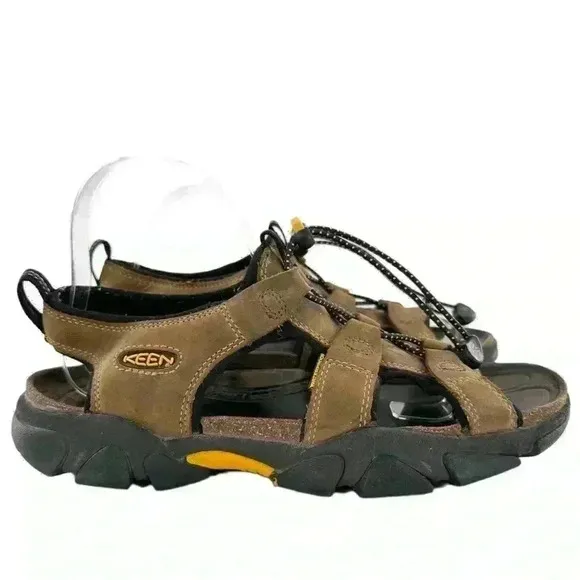 Keen mens sandals 9.5 40 brown nubuck leather outdoors walking gorpcore hiking