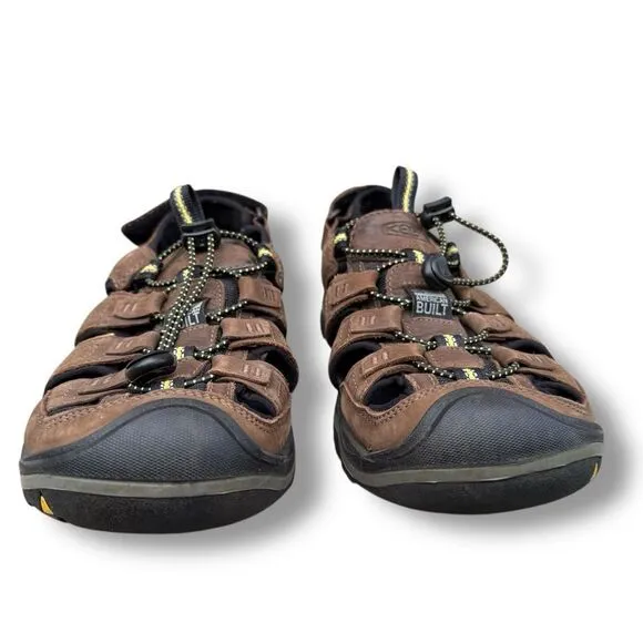Keen Rialto Closed Toe Waterproof Brown Leather Sandals Men's size 8.5