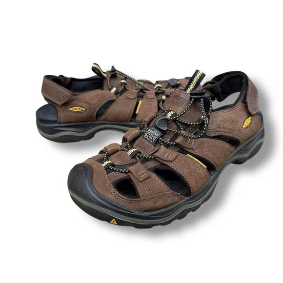 Keen Rialto Closed Toe Waterproof Brown Leather Sandals Men's size 8.5