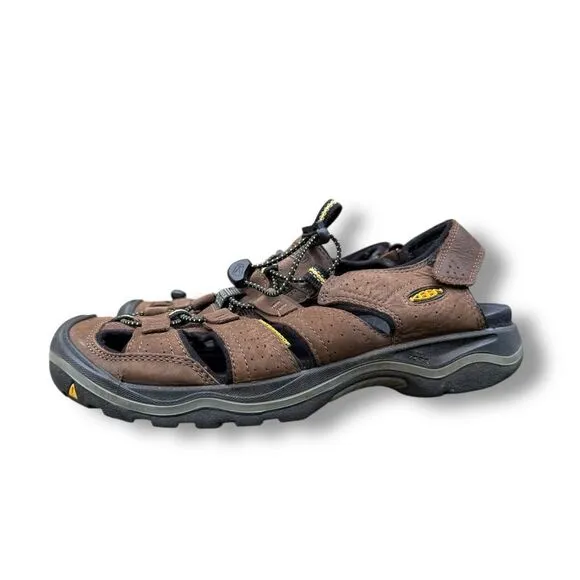 Keen Rialto Closed Toe Waterproof Brown Leather Sandals Men's size 8.5