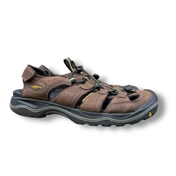 Keen Rialto Closed Toe Waterproof Brown Leather Sandals Men's size 8.5