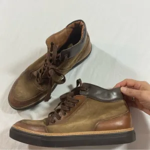 Kenneth Cole Leather Boots Men 9.5 Brown Suede lace up boots