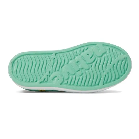 Kids' Green and Yellow Smiley Face Native’s Slip-On Water and Sand Tennis Shoes