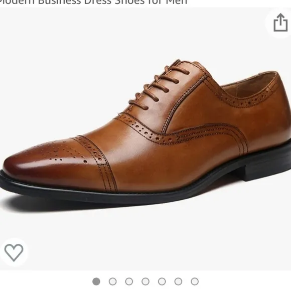 La Milano Mens Leather Cap Toe Lace up Oxford Classic Modern Business Sh…