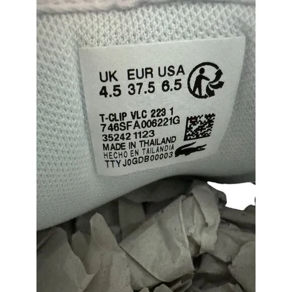 Lacoste White Casual Tennis Shoes Classic Sneakers Mens Size 6.5 Womens Size 8.5