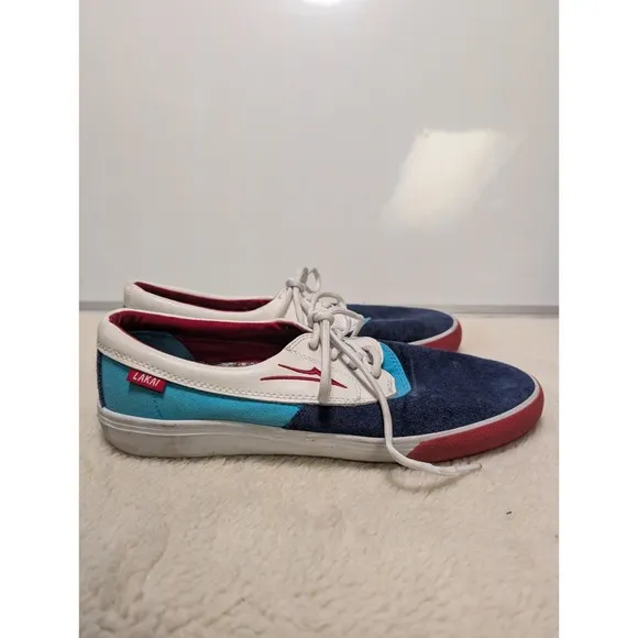 Lakai Camby Workaholics Blue White Red Men's Size 10 Skate Shoes Gotta Be Fresh