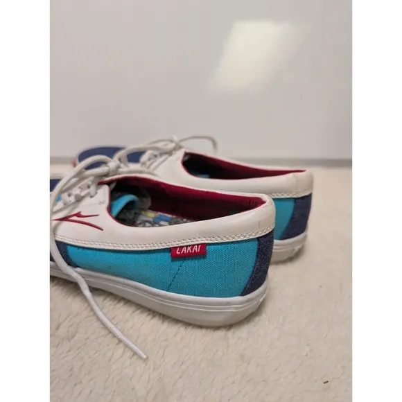 Lakai Camby Workaholics Blue White Red Men's Size 10 Skate Shoes Gotta Be Fresh
