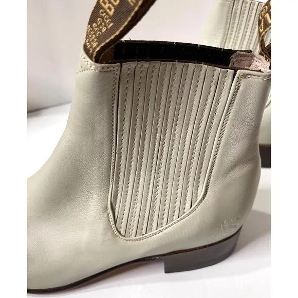 Lara La Espuela Botines Stone Leather Ankle Boots Men Size 8.5 Mexican Cowboy