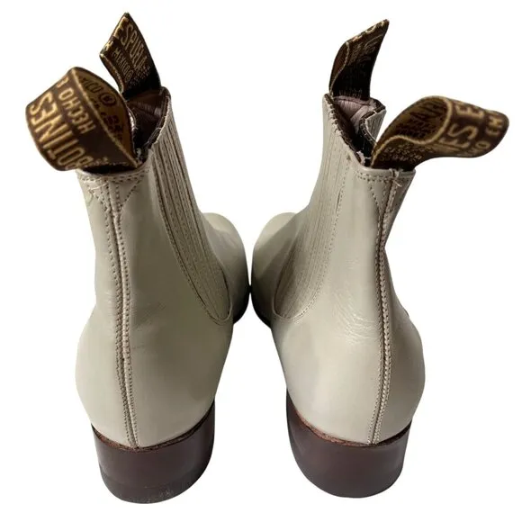 Lara La Espuela Botines Stone Leather Ankle Boots Men Size 8.5 Mexican Cowboy