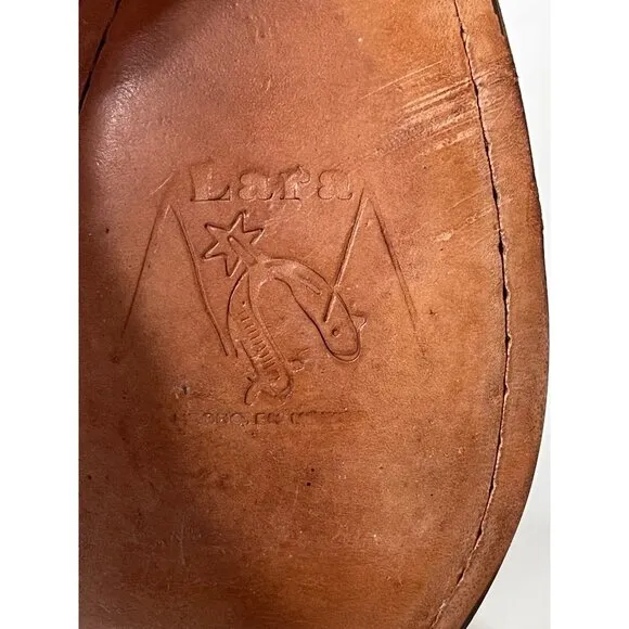 Lara La Espuela Botines Stone Leather Ankle Boots Men Size 8.5 Mexican Cowboy