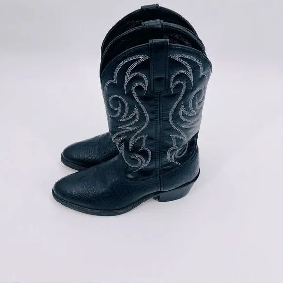 Laredo Boots Black All Man Made Western Size 7
