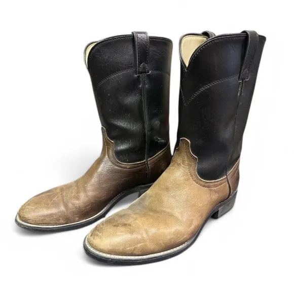 Laredo Cowboy Boots Men Size 10.5 D Made In USA Workwear Leather Western