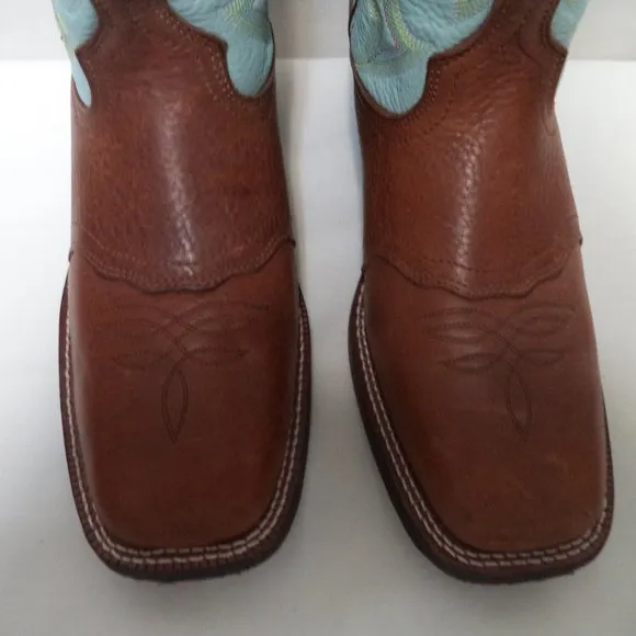 Laredo Leather Cowboy Boots Oil and Chemical Resistant Men embroider Size Sz 10