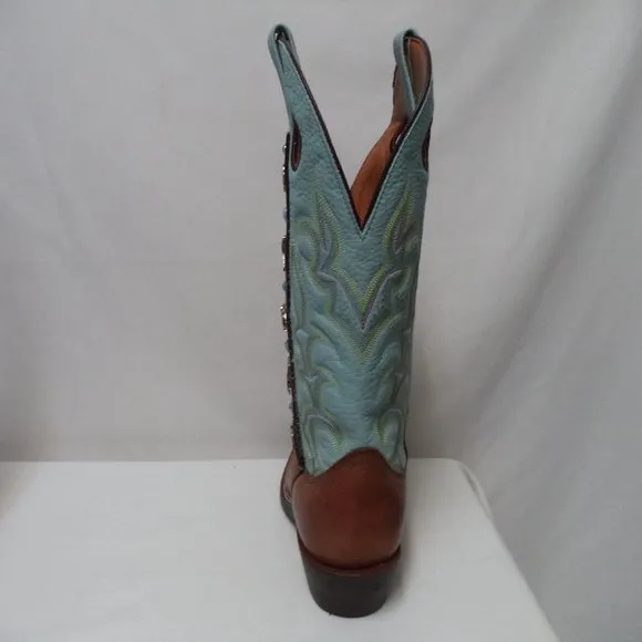 Laredo Leather Cowboy Boots Oil and Chemical Resistant Men embroider Size Sz 10