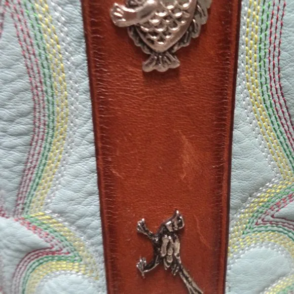 Laredo Leather Cowboy Boots Oil and Chemical Resistant Men embroider Size Sz 10