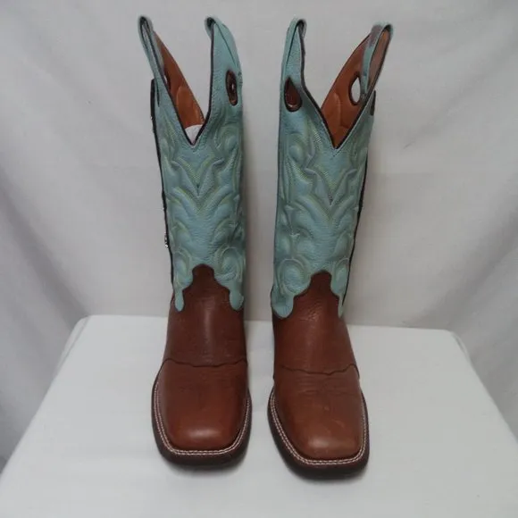 Laredo Leather Cowboy Boots Oil and Chemical Resistant Men embroider Size Sz 10