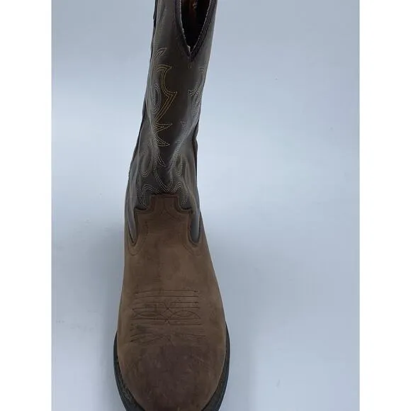 Laredo Paris 4242 Men's Brown Leather Western Cowboy Vamp Boots size 10EW