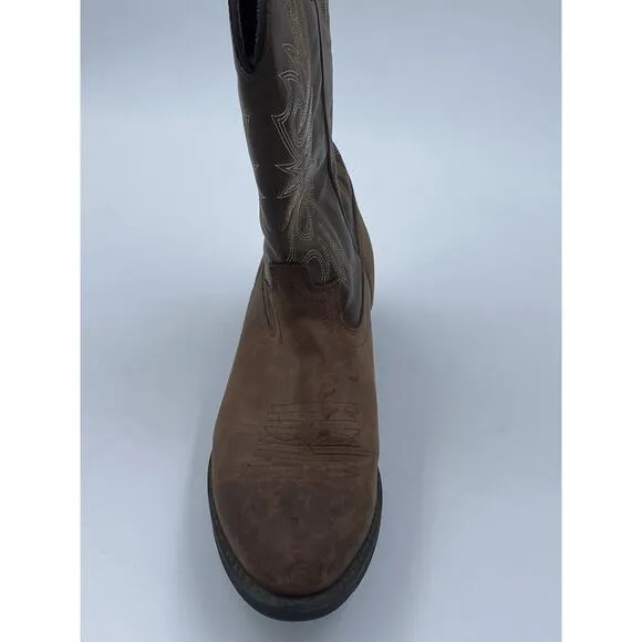 Laredo Paris 4242 Men's Brown Leather Western Cowboy Vamp Boots size 10EW