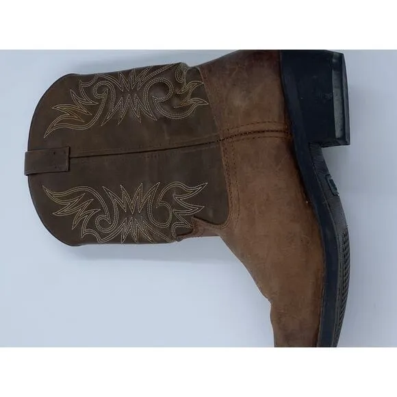 Laredo Paris 4242 Men's Brown Leather Western Cowboy Vamp Boots size 10EW