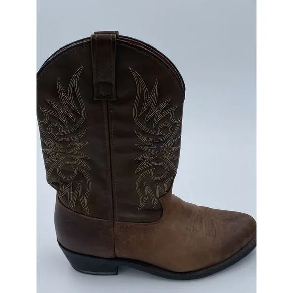 Laredo Paris 4242 Men's Brown Leather Western Cowboy Vamp Boots size 10EW