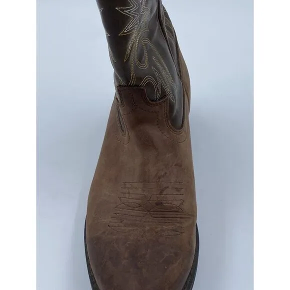 Laredo Paris 4242 Men's Brown Leather Western Cowboy Vamp Boots size 10EW