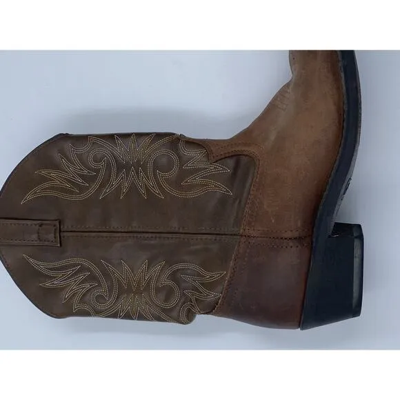 Laredo Paris 4242 Men's Brown Leather Western Cowboy Vamp Boots size 10EW