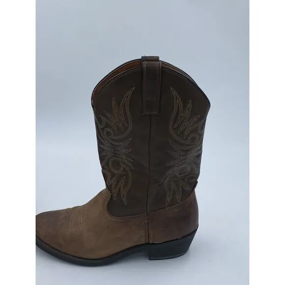 Laredo Paris 4242 Men's Brown Leather Western Cowboy Vamp Boots size 10EW