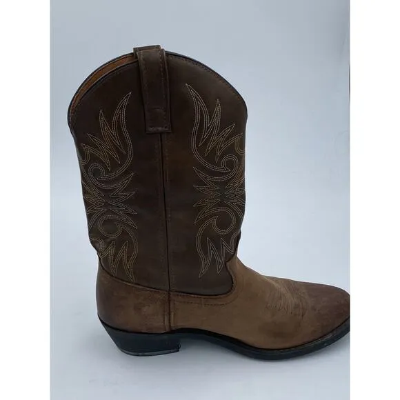 Laredo Paris 4242 Men's Brown Leather Western Cowboy Vamp Boots size 10EW