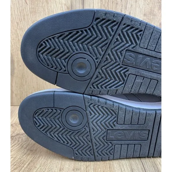 Levis Hi Top Sneaker Shoes Mens Size 9 Gray Black White Hip Hop 51028402G1