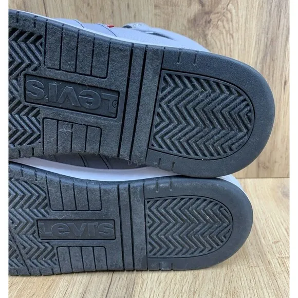 Levis Hi Top Sneaker Shoes Mens Size 9 Gray Black White Hip Hop 51028402G1