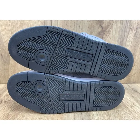Levis Hi Top Sneaker Shoes Mens Size 9 Gray Black White Hip Hop 51028402G1