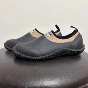 Lewis Clark Outdoor Black Khaki Pull On Rubber Duck Shoes Womens 8 NWOB