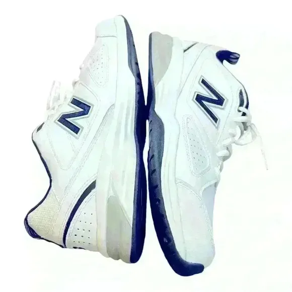 LIKE NEW Balance Men's Fitness Multisport Indoor Shoes Sz 11 White/Navy Blue