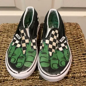 Limited Edition Vans x Marvel The Incredible Hulk Classic Slip On Sneakers Y 2