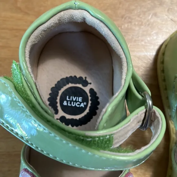 Livie &amp; Luca Petunia Green Classic Patent Leather Shoes Sandals